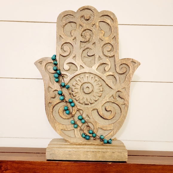 ♡VTG Crocheted Necklace▪︎Turquiose Brass▪︎ - Picture 8 of 8